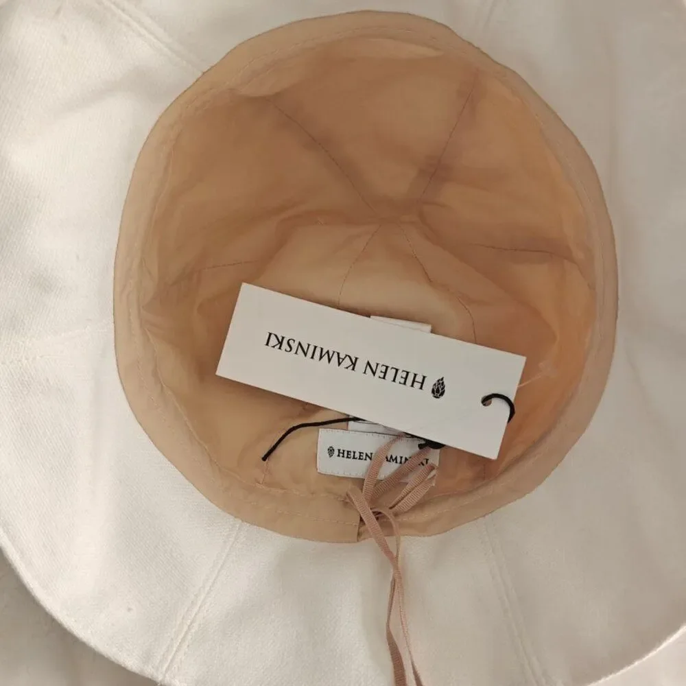 NWT Helen Kaminski Balu Cloche Bucket Hat packable cotton raffia